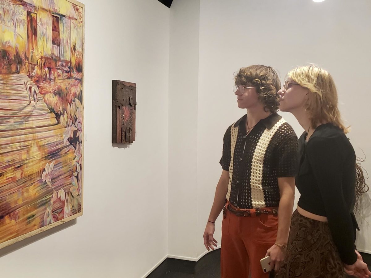 Erin Kelley and Joe Ummel spent their evening walking through the Seven State Biennial Exhibition in the Nesbitt Gallery. 