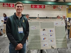 In late 2023, senior Caleb Smith presented his research, and he will present his research again at the Student Showcase in the ballroom.