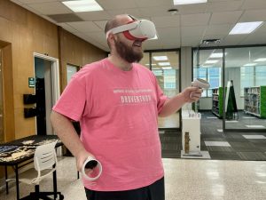 Dakotah Davidson tried the new VR headsets out in Nash Library.