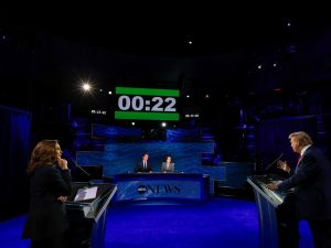 Current U.S. Vice President Kamala Harris and Former U.S. President Donald Trump during the presidential debate. 