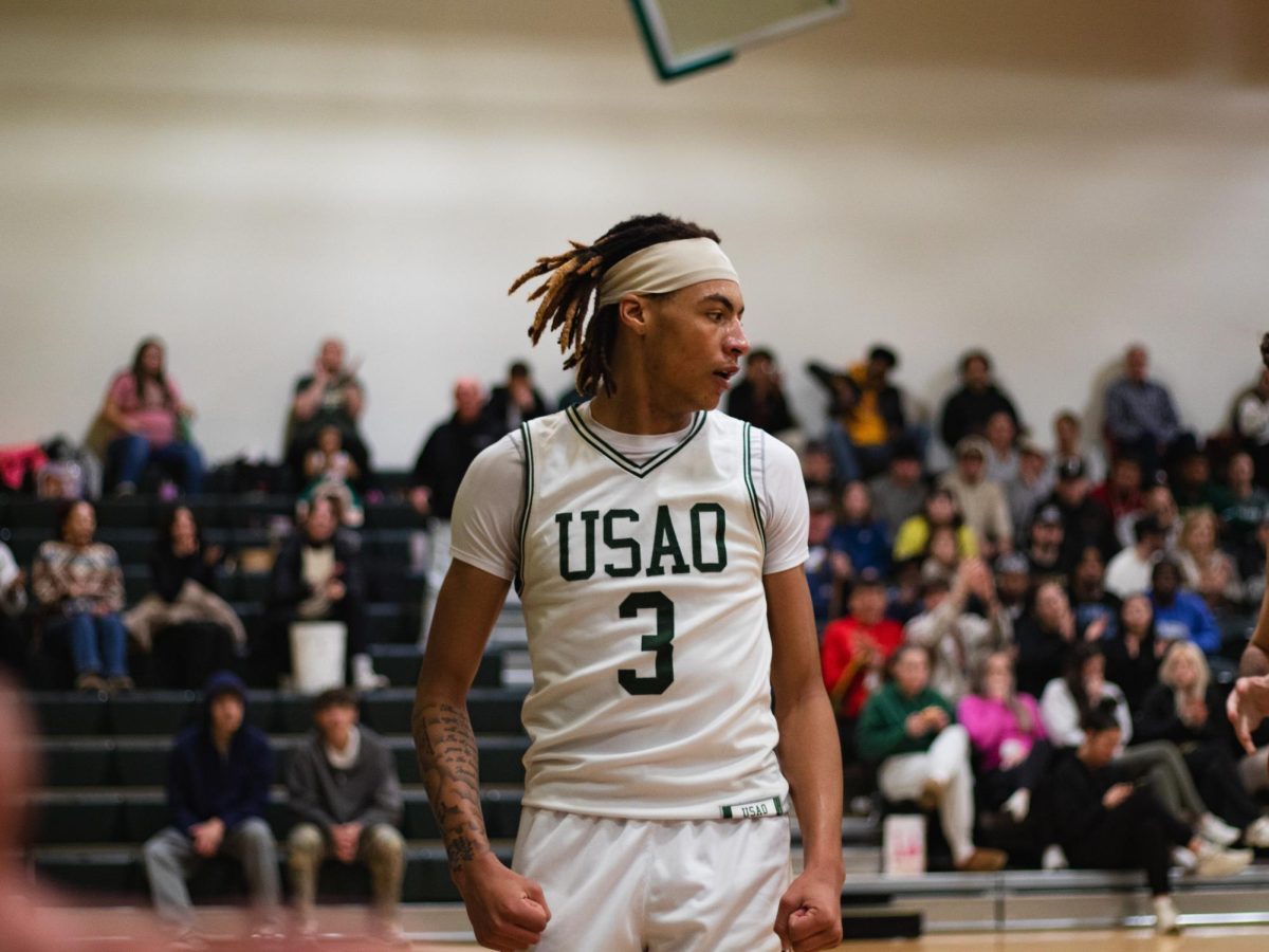 Sophomore Ryein Kennedy walks off the court during the Drovers game against Mid-America Christian University earlier this season. 