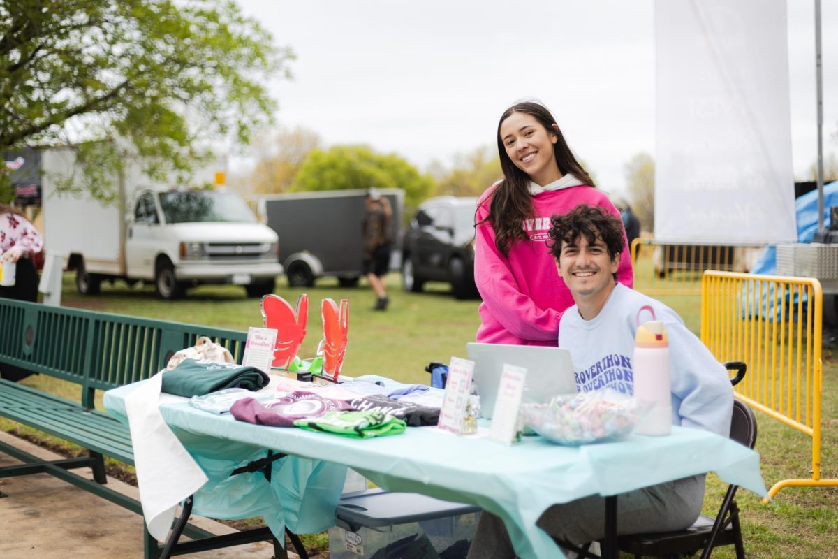 Clubs had the opportunity to set up booths to raise funds and promote. Pictured here is the Droverthon booth featuring Trinity Albao and Quintin Pennells.