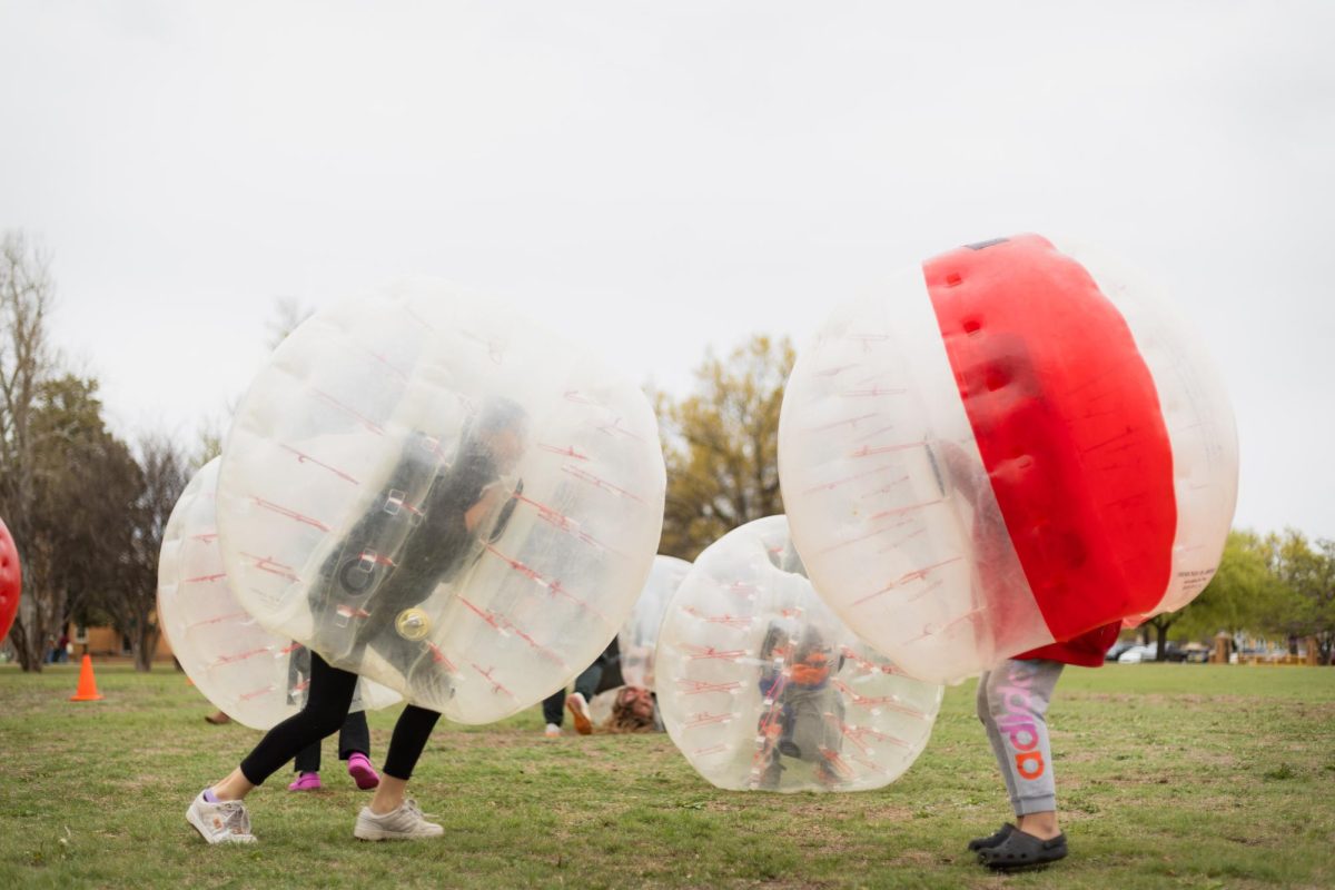 A new addition to Droverstock were the bouncer inflatables. In these, students could have battles trying to knock each other over. 