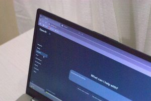 OpenAI’s home page open and ready for a new prompt. 